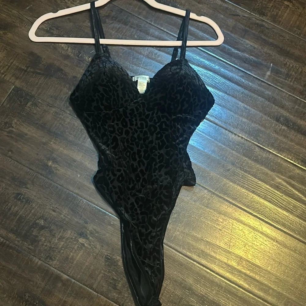 Bustier Bodysuit by Bozzolo Size XS Black Cheetah Print - Picture 1 of 4
